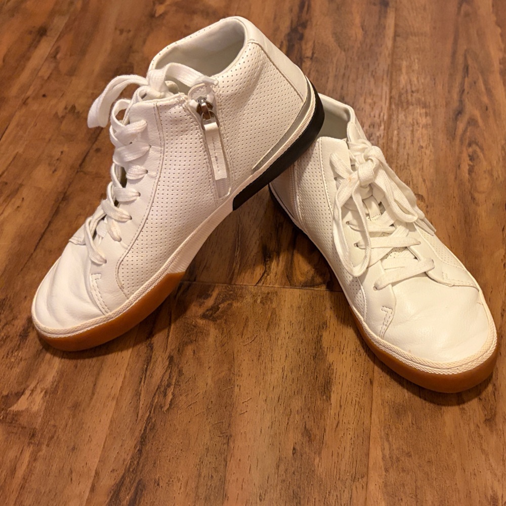 White High-Top Sneakers with Gum Sole